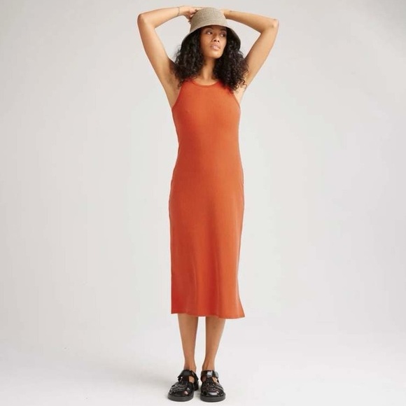 Richer Poorer Dresses & Skirts - RICHER POORER Women’s Vintage Rib Burnt Orange Spiced Tea Midi Dress Size XS